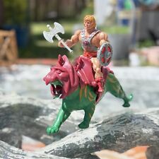 Vintage 1981 MOTU HE-MAN And Battle Cat 100% Complete Soft Head Taiwan Figures picture