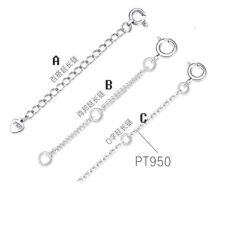 Real Pt950 Extend Chain Pure Platinum 950 Necklace Women's Rolo Extension Link  picture