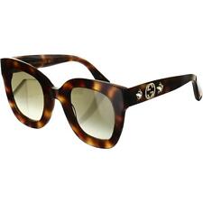 Gucci Womens Havana Brown UV Protection Retro Square Sunglasses O/S BHFO 7060 picture