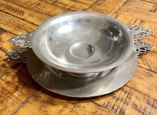 Antique European Wallace Brothers Silver Co. PEWTER 1 Earred Platter & 1 Footed picture