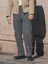 Bronson 1930's Black and Grey Stripes Pants Vintage Style Men's Suit Trousers picture