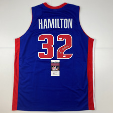 Autographed/Signed Richard Rip Hamilton Detroit Blue Basketball Jersey JSA COA picture