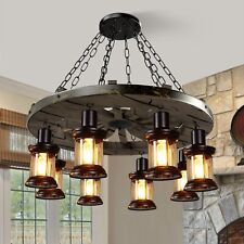 Rustic Steampunk Ceiling Light 8 light Chandelier Industrial Pendant Lamp picture