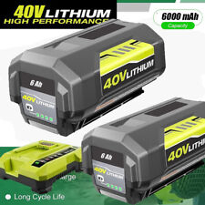 40V Battery For Ryobi 40 Volt 6.0Ah Lithium ion OP4060 OP4050 OP40602 / Charger picture