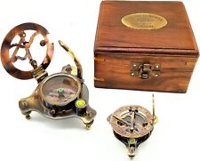 Brass Sundial Compass Nautical Decor Big Brass Triangle Sundial Compass picture