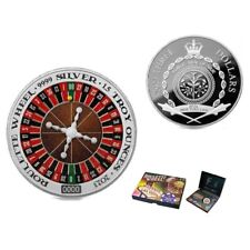 2023 ROULETTE Wheel Spinning 1.5 Oz Silver Proof Coin 3$ Niue picture