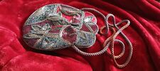 Gorgeous Vintage Scarlet Grey and  Multi color Beaded Handbag picture