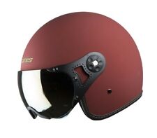 Ares A-5 Aviator Mat Maroon With Gold Visor Open Face XL Size 620mm Helmet ECs picture