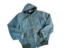 Vintage Men’s Carharrt J06HTG Distressed Canvas Green Hooded Jacket Large Tall picture