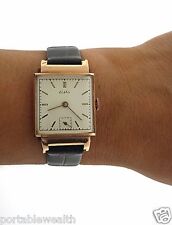 Eska 24mm Watch Co.Swiss Antique Gents Wrist Watch 14K Rose Gold 7575 Mechanical picture