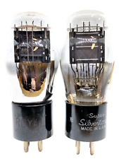 45 tube pair power tubes black plate silver foil getter silvertone royal valve picture