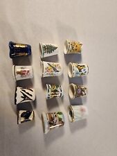 Vintage Ceramic Thimble Lot Of 12 Mixed picture