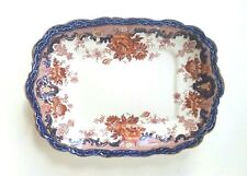 WEDGWOOD Royal Porcelain England & Co Small Rect Plate Floral Multicolor-Gold 8