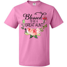 Inktastic Blessed To Be A Great Aunt With Pink Flowers T-Shirt Auntie Flower picture