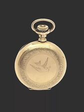 Waltham Grade X Hunting 6S 15J Etched Dove, Moon Dueber Gold Filled Pocket Watch picture
