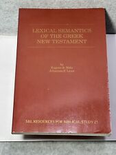 LEXICAL SEMANTICS OF THE GREEK NEW TESTAMENT by Eugene A. Nida Johannes P. Louw picture