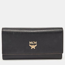 MCM Black Leather Milla Long Trifold Continental Wallet picture