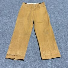 Vintage Sears Hunting Pants Men's 30x29 Brown Canvas 1970s Straight Leg * picture