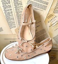 Free People Jeffrey Campbell Shine For You Ballet Flats Mesh Stone Beige 9 NWD picture