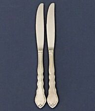 Oneida Satinique Dinner Knife/Knives Set of 2 - 9” Solid Stainless Flatware picture