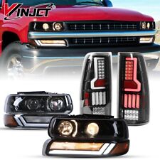 For 1999-2002 Chevy Silverado 1500 2500 LED Projector Headlights+LED Tail Lights picture