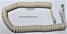 AT&T Ivory Handset Cord Vintage Trimline Phone 220 Princess Curly H4DU Short 6ft picture