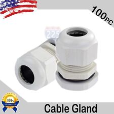 100 Pieces PG21 White Waterproof Connector Gland 13-18mm Dia Cable picture