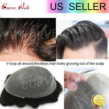 Ultra Thin Skin Mens Toupee Invisible Men Hair Replacement System Poly Hairpiece picture