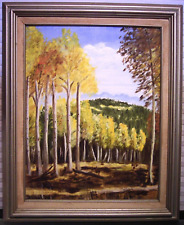 Vtg Original Impressionist Oil Painting Fall Trees Framed & Signed picture