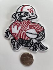 WISCONSIN U Wisconsin Badgers Vintage Embroidered Iron on Patch NCAA 3” X 2.5” picture
