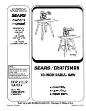Operators Instruction Maint Owners Manual Craftsman 10