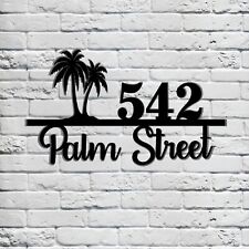 PERSONALIZED Palm Tree Metal House Number Plaque Sign Custom Modern Address Sign picture