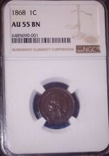 1868  Indian Head Penny, NGC AU 55 , Tough Date, Issue Free picture