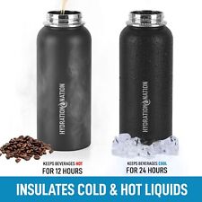 Water Bottles, with Straw 32 Oz 3 Lid Multi-Size Vacuum Insulated For Cold & Hot picture