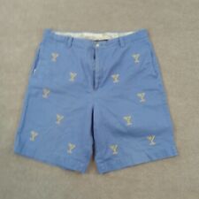 Vintage 1946 Shorts Mens Size 36 Blue Flat Chino Martini Washed Stoned & Beaten picture