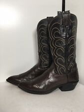 Vintage Olathe Exotic Caribou Leather Cowboy Boots 10.5 B USA Made picture