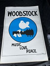 VINTAGE 1970 FILM PRODUCER'S WOODSTOCK POSTER MUSIC LOVE PEACE - PERAGNO III picture