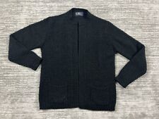 Vintage LeRoy Knitwear Sweater Womens Large Black Open Cardigan Longsleeve picture