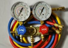 Manifold Gauge Set Hoses R410a R22 R134a AC HVAC Charge Diagnosis Recovery Tool picture