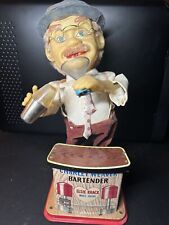 Vintage Charley Weaver Bartender 1960's Rosco Battery Operated Tin Toy Antique picture