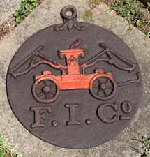 Antique Cast Iron Firemen's Insurance  Co.  Wall Plaque Fire Mark - F. I. Co picture