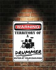 Warning Territory Of a DRUMMER 9x12 Predrilled Aluminum Sign Free US Shipping  picture