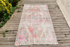 Turkish Rug 4x6 Handwoven Oushak Rug 122x200cm Natural Wool Carpet Muted Rug picture