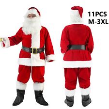 Men's Deluxe Santa Suit 11PC. Christmas Adult Santa Claus Costume picture