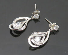 925 Sterling Silver - Vintage Cubic Zirconia Rain Drop Dangle Earrings - EG10442 picture