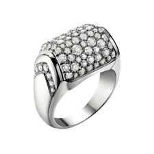 Rectangular Shaped Dome Pavé Set With Round Cut 1.52CT Cubic Zirconia Women Ring picture