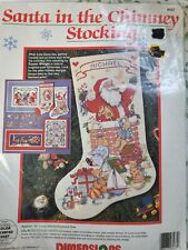 Dimensions Santa in the Chimney Stocking Counted Cross Stitch Kit picture