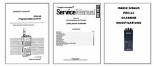 RADIO SHACK PRO-43 OPERATING + SERVICE MANUALS + MODIFICATIONS DOC picture