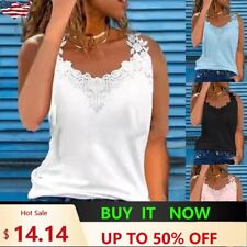 Sexy Women Solid Sleeveless Vest Ladies Lace Casual Blouse Beach Cami Tank Top picture