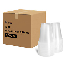 Karat 12oz PP Plastic U-Rim Cold Cups (95mm) - 2,000 ct, C1010 (Karat) picture